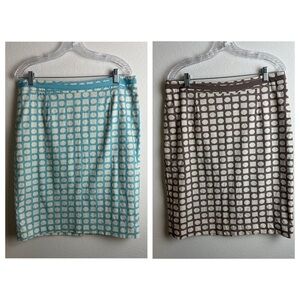 Boden Geometric Skirt bundle Women Size 12 Pencil High Waist Below Knee long